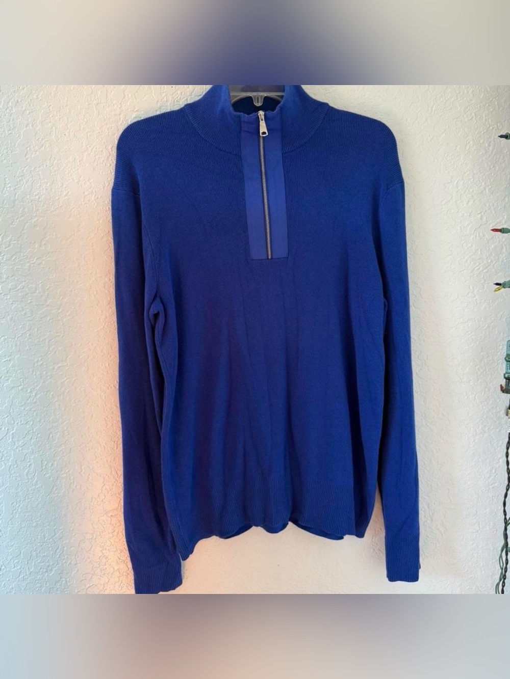 Banana Republic Men's Cobalt Blue Quarter-Zip Sweater